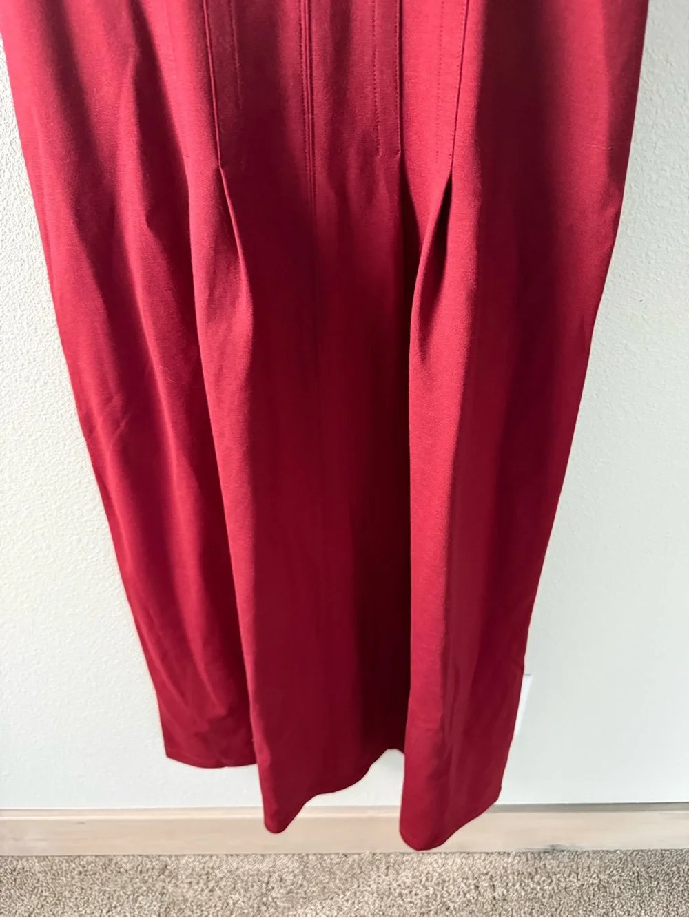 New J. Crew Nadia Ponte Sleeveless Dress Midi Bordeaux Berry Women’s Size Small